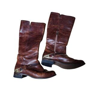 UGG Australia leather heel riding boots color brown size 7